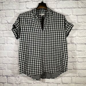 Madewell Black & White Gingham Check Popover Size XS